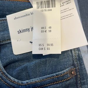 Boys Abercrombie jeans one pair brand new with tags, other pair only worn once.
